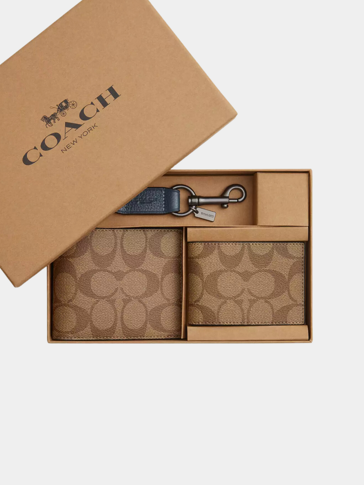 Boxed 3 In 1 Wallet Gift Set In Colorblock Signature Canvas